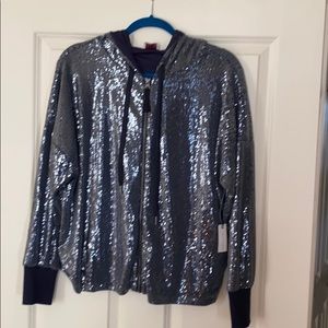 NWT Anthropology sequined hooded jacket.